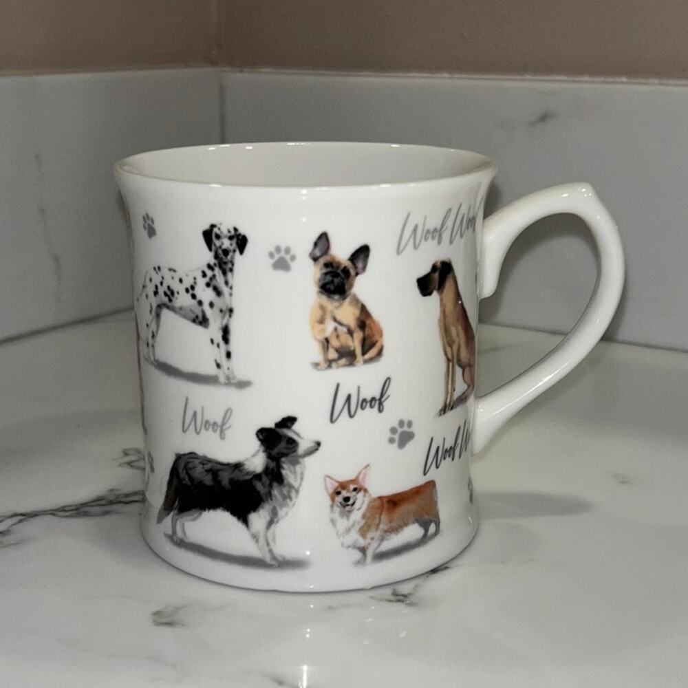 Cooksmart England Dogs Fine China Coffee Cup/Mug 14 oz